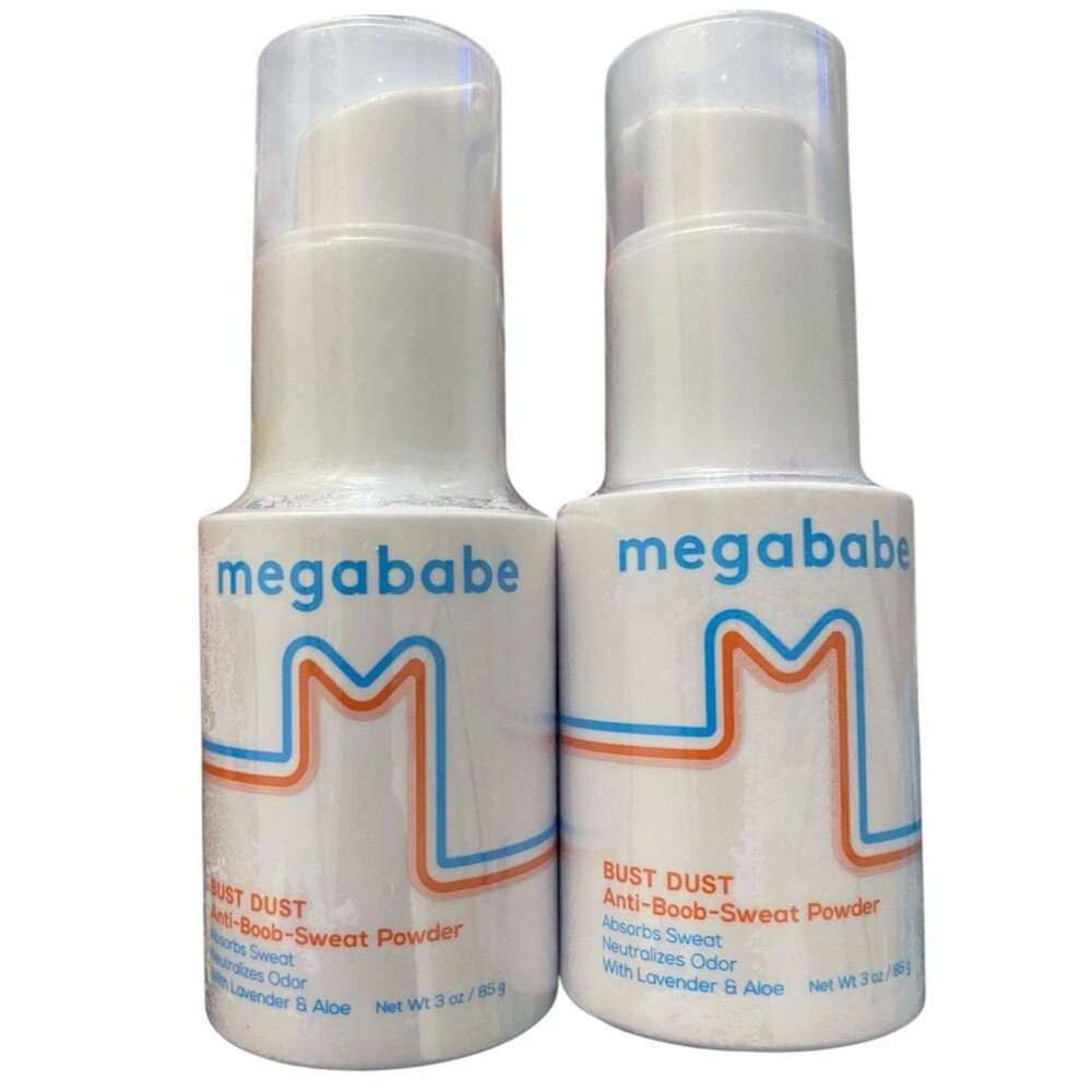 2 Megababe Bust Dust Anti Boob Sweat Breast Powder HigHly Rated Aloe New full sz